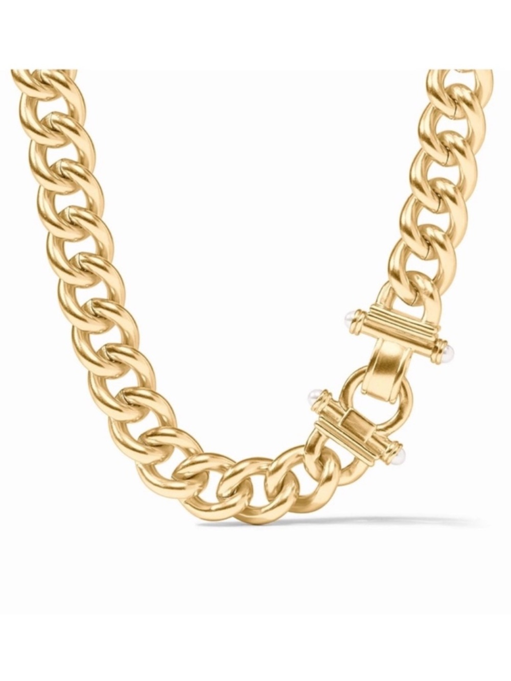 NWOT Julie Vos Gold Chunky Link Necklace with Decorative Toggle